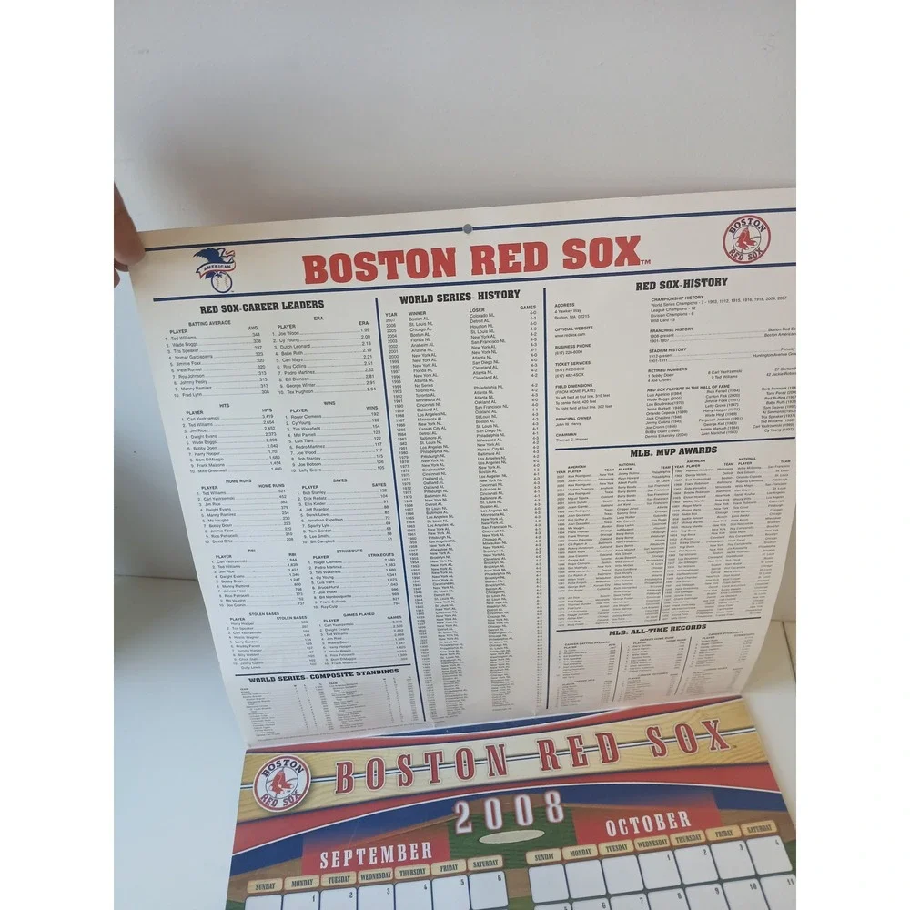 Boston Red Sox 2009 Team Calendar Turner Licensing MLB Baseball Memorabilia